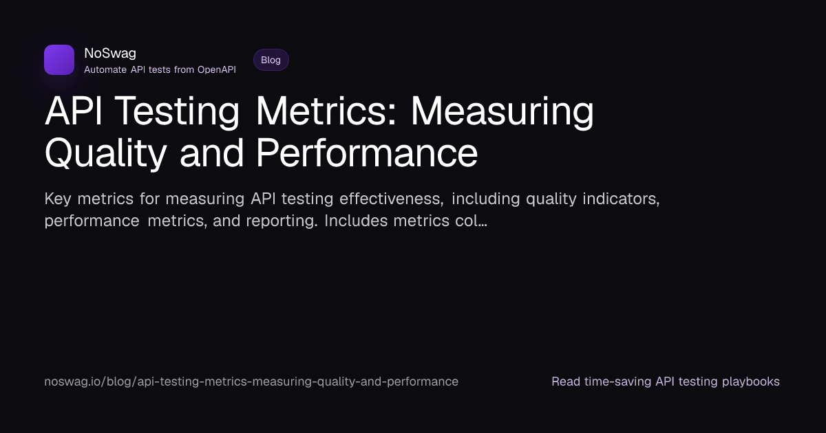 API Testing Metrics: Measuring Quality and Perf... | NoSwag | noSwag